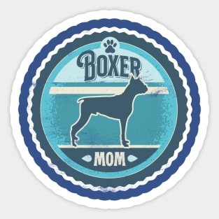 Boxer Mom - Distressed Boxer Dog Silhouette Design Sticker